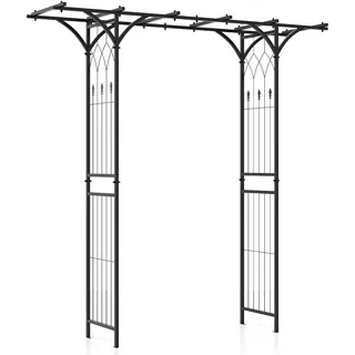 Costway Rosenbogen Metall 206 x 53 cm Schwarz