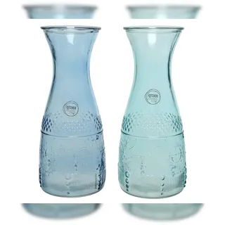 Decoris 1 Stück sortiert - Weindekanter - Saftkaraffe mit Relief - Glaskrug Glaskaraffe - Karaffe Saft, - Wasserkrug Wasserkanne Tischdeko