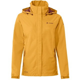 VAUDE Regenjacke Damen leicht - Women's Escape Light Jacket gelb, wasserdichte Outdoor-Jacke, atmungsaktiver Windbreaker mit Kapuze, Klimaschonende Wanderjacke, 40