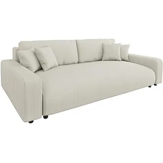 S-Style Schlafcouch Cord 4-Sitzer Beige