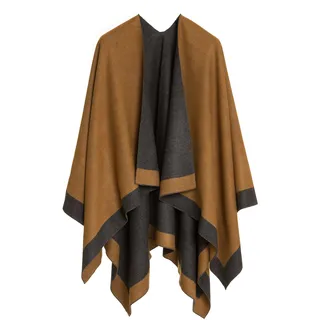 MELIFLUOS DESIGNED IN SPAIN Damen Schal Wrap Poncho Ruana Cape Cardigan Pullover Open Front für Frühling Herbst Winter (PC01-4D-II) - Einheitsgröße