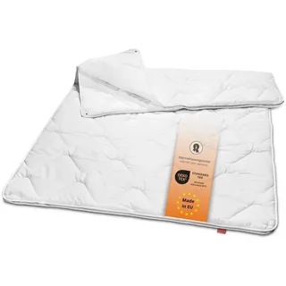 sleepling Microfaserbettdecke Basic 100, Füllung: 100% Polyester, Bezug: 100% Polyester, in 135x200 cm, 155x220 cm und Weitere, Allergiker geeignet, Made in EU weiß 200 cm x 220 cm