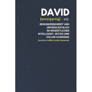 David (einzigartig) bewundernswert: Notizbuch inkl. To Do Liste | Das perfekte Geschenk | personalisiert mit dem Namen David | Geschenkidee | Geschenke | Name