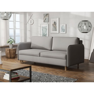 Mirjan24 Schlafsofa Gaja, mit Schlaffunktion und Bettkasten, 3 Sitzer Schlafcouch, Dauerschläfer-Sofa grau