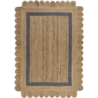 Flair Rugs Grace aus Jute Juteteppich 160 x 230 cm Beige/Grau