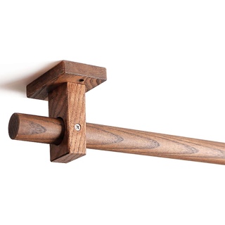 Modern Gardinenstangen Aus Holz Mit 2 Halterungen, Schwerlast Aus Holz Kurz Gardinenstangen 29mm Durchmesser Einzel Vorhangstange Für Wohnkultur,Ohne Ring-B-140CM