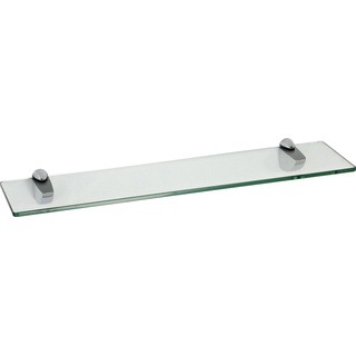 ib style Wandregal Glasregal 10mm klar 40 x 15 cm + Clip PELI Verchromt, Glasboden aus ESG-Sicherheitsglas - Wandregal silberfarben