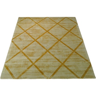 Teppich ANDAS "Blerina" Teppiche Gr. B/L: 160 cm x 230 cm, 13 mm, 1 St., gelb Teppich Esszimmerteppiche Teppiche elegant glänzender Kurzflorteppich in Seiden-Optik