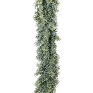 creativ home Künstliche BLAUTANNENGIRLANDE, GEEIST ca. 180 cm. Tannengirlande mit ca. 120 Spritzguss Tannen- Trieben. GEFROSTET, Grün