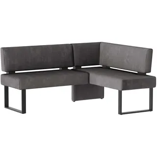 OTTO home Eckbank OTTO HOME "Oliver mit Metallgestell, Küchenbank", grau (dunkelgrau (castello 8629), schwarz), B:180cm H:89cm T:140cm, Holzwerkstoff, Massivholz, Polyester, Sitzbänke, Eckbank, verschiedene Bezüge Cord Esszimmerbank OTTOs Choice