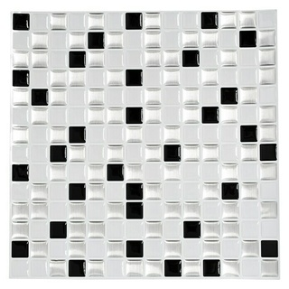 Selbstklebemosaik SVM 24082  (4 Stk., 25,4 x 25,4 cm, Schwarz/Weiß)