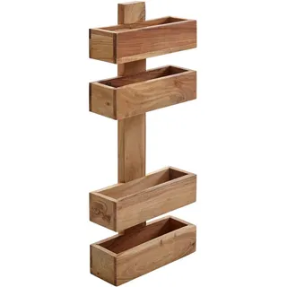 KADIMA DESIGN Zeitungsständer MUMBAI Massivholz mit 2 Fächern Landhausstil, Akazie 30x10x72 cm