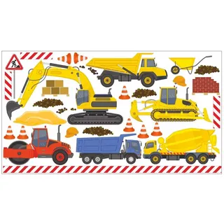 nikima Wandtattoo 048 Wandtattoo Bagger & Co - 2000 x 1120 mm (PVC-Folie) gelb 200 cm x 50 cm x 200 cm