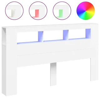 vidaXL LED-Kopfteil 180 x 18,5 x 103,5 cm Weiß