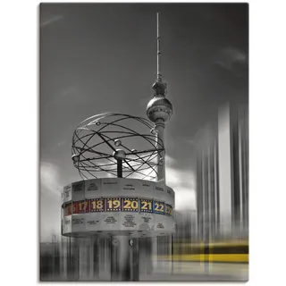Wandbild ARTLAND "Dynamische-Kunst Berlin Alexanderplatz" Bilder Gr. B/H: 60 cm x 80 cm, Leinwandbild Gebäude, 1 St., schwarz Kunstdrucke als Leinwandbild, Poster in verschied. Größen