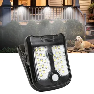 cuzile Solarlampen für Außen, Clip-on Solarleuchten mit Bewegungsmelder, 30 LEDs mit 4 Modi& Mücken abwehren, Wasserdicht Solar Lampe für Garten Zaun Geländer Dachrinnen Beleuchtung