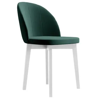 Beautysofa Polsterstuhl Luxor (Holzbeine in Weiß, Schwarz oder Buche,gepolsterte Sitz), Esszimmer Holzstuhl im modernes Design grün