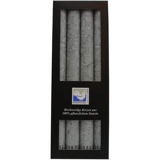 Stearin Stabkerzen, 250 x 22 mm, Grau, 4er-Pack, Bio - Kerzen / Stearin - Leuchterkerzen