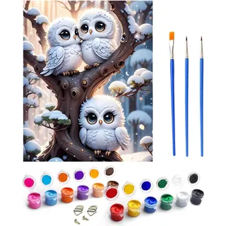 Jomzuci Malen Nach Zahlen Kinder ab 5 6 7 8 9 10 Jahre Mädchen, Paint by Numbers Adult Kinder Tiere Anfänger mit Leinwand Pinseln Acrylpigment für Geschenke und Home Haus Deko (40 x 50 cm)