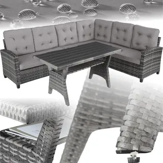 Tectake Rattan Lounge Catania grau inkl. Kissen