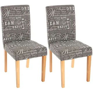 chefgastro Esszimmerstuhl Textil Grau 2er Set