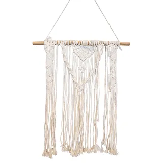 HEITMANN DECO Wandbehang Makramee, beige, ca. 41 x 50 cm – Boho-Chic Wanddeko, dekorativer Wandschmuck für Zuhause