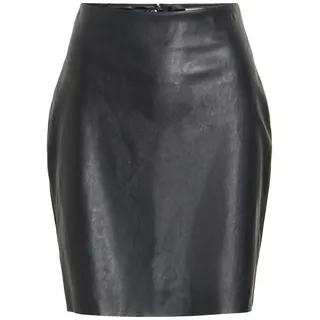 VILA Lederimitatrock Damen Schwarz 34