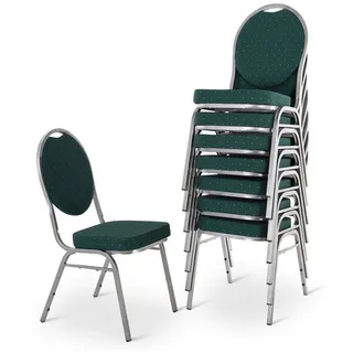Raburg Stapelstuhl Bankettstuhl gepolstert & stapelbar, stabiler Metallrahmen, Vienna (Set), bis 150 kg belastbar, für Konferenz & Seminar grün