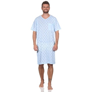 EloModa Nachthemd Herren Nachthemd Sommer Sleepshirt, Gr. M : XL 2XL (1-tlg) blau