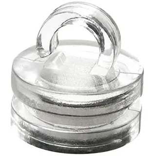 10 x Magnethaken Magnete mit Haken durchsichtig - Ø16 x 17mm - Haftkraft 2kg - starker Neodym Magnet in durchsichtiger Kunststoff mit Haken - Acryl Hakenmagnete für Haushalt Büro Werkstatt