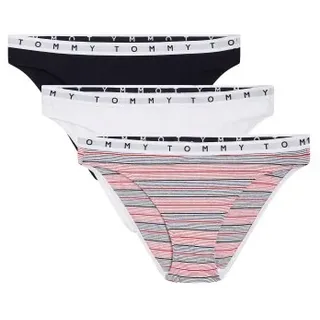Tommy Hilfiger 3P Essentials Bikini Briefs Weiß/Marine Baumwolle X-Small Damen