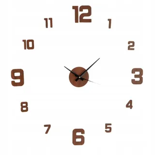 3d-wanduhr Von Teti, Braun, 50 Cm, Modern, Selbstklebend