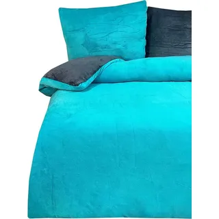 One Home Bettwäsche Winter Cashmere Touch, Fleece, 3 teilig, flauschig warmes Teddy Plüsch, Doppelbett