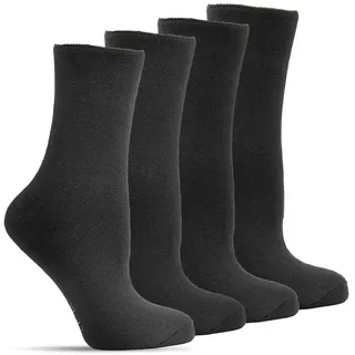 Frostfighter Thermosocken Herren Wintersocken ohne Gummi (6-Paar, Schwarz) fusselfreies Vollfrottee Innenfutter, dicke warme Socken schwarz 39-42