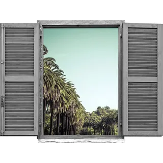 queence Wandtattoo Allee (1 St), Wandsticker, Wandbild, selbstklebend, 3D, Fenster grün