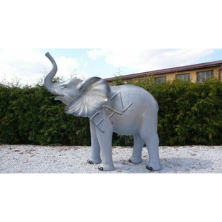 JVmoebel Gartenfigur, Design Elefant Mitel Figur Skulptur Skulpturen Garten Zoo Tiere grau