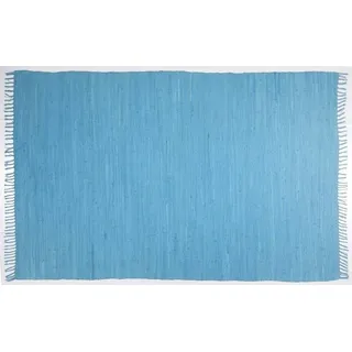 TEPGO Chindi Handwebteppich 70 x 250 cm Türkis