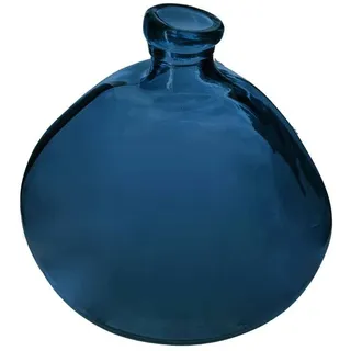 Atmosphera - Runde Vase - recyceltes Glas - sturmblau - D23 cm Blau