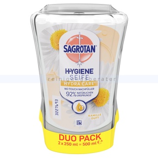 Sagrotan Hygiene Seife Lotusblüte Kamillenöl 2 x 250 ml 2 x 250 ml Nachfüller für No Touch Spender