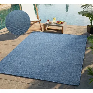 Bruno Banani Teppich Venezia, auch als Läufer, rechteckig, Höhe: 4 mm, In- und Outdoor geeignet, Sisal-Optik, Wetterfest & UV-beständig blau 300 cm x 400 cm x 4 mm