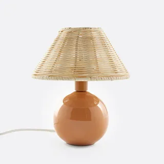 Tischlampe Alios, Keramik Und Rattan Karamell/Natur