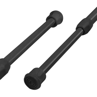 HOTUT Teleskopstange, 2 Stück Klein Ausziehbare Klemmstange, Klemmstange ohne Bohren, verstellbare kleine Spannstange für Duschvorhangstange,Kleiderstange,Schränke,Bücherregal(30-50cm/Schwarz)
