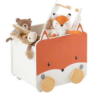 Vertbaudet Kinderzimmer Fahrbare Spielzeugkiste „Fuchs“, weiss