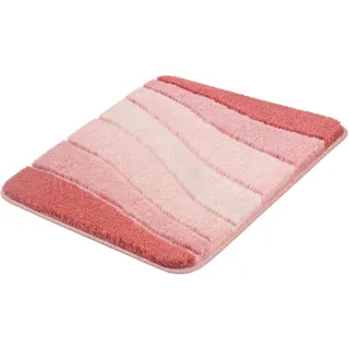 Kleine Wolke Badematte Ocean, Badvorleger, Badezimmer Teppich, Höhe 21 mm, rutschhemmend beschichtet, fußbodenheizungsgeeignet, Kunstfaser, rechteckig, Badteppich, Wellen Design, mit Farbverlauf, Hoch-Tief Effekt, waschbar lila rechteckig | 80 cm x 150 cm x 21 mm
