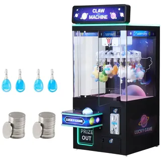 Vevor Greifautomat, mittelgroßer Arcade-Spielautomat mit Licht und Ton, einstellbarem Schwierigkeitsgrad, präziser Süßigkeitengreifer-Preisspender, für kommerzielles Heimkino, Schwarz-Lila