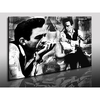 Kunstdruck Johnny Cash Bild, Leinwandbild fertig auf Keilrahmen/Leinwandbilder, Wandbilder, Poster, Pop Art Gemälde, Kunst - Deko Bilder