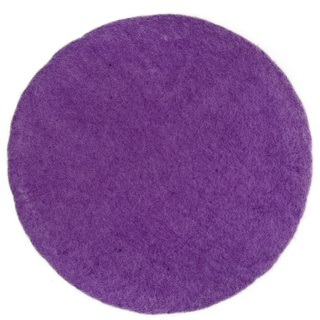 8-Natur Neu Rundes Stuhlkissen Filz lila violett aus 100% Merinofilz - Polster Sitzkissen mit ca. 35 cm Durchmesser für Stühle, Bänke und als Auflage