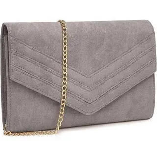 Damen Clutch Elegant Umschlag Abendtasche Brauttasche Kette Schwarz
