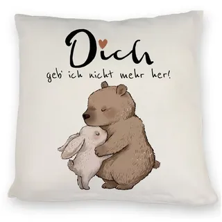 speecheese Hase und Bär Kissen 40 x 40 cm Mehrfarbig