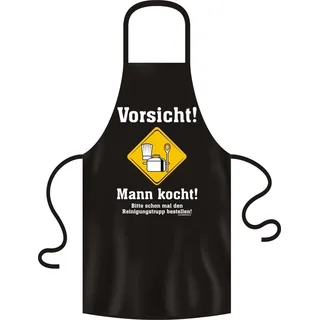 RAHMENLOS Lustige Grillschürze Kochschürze Schürze Vorsicht Mann kocht